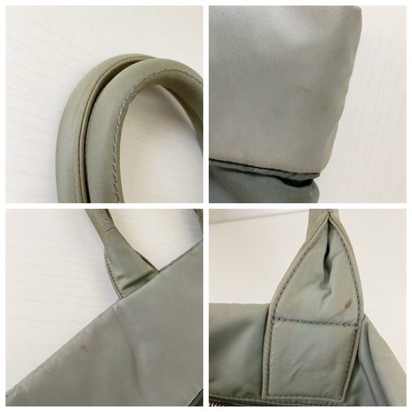 Prada green gray Tessuto nylon reversible travel tote bag - Picture 7 of 13